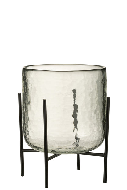 Orkaan Stand Glas/IJzer Transparant Groot