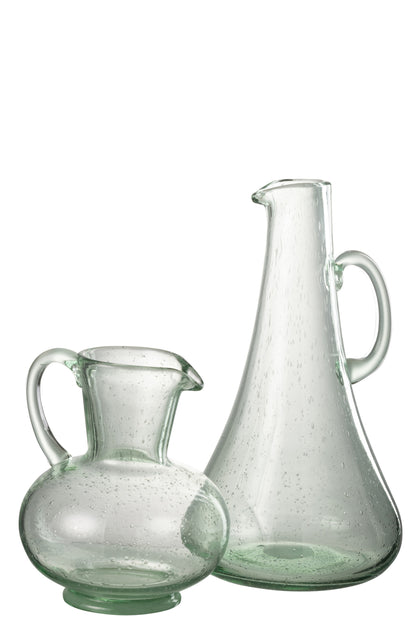 J-Line karaf - glas - transparant/groen