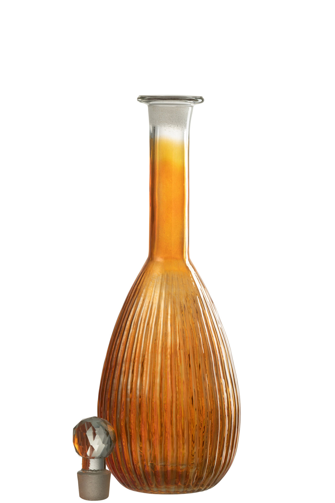 J-Line Karaf Strepen Glas Oranje