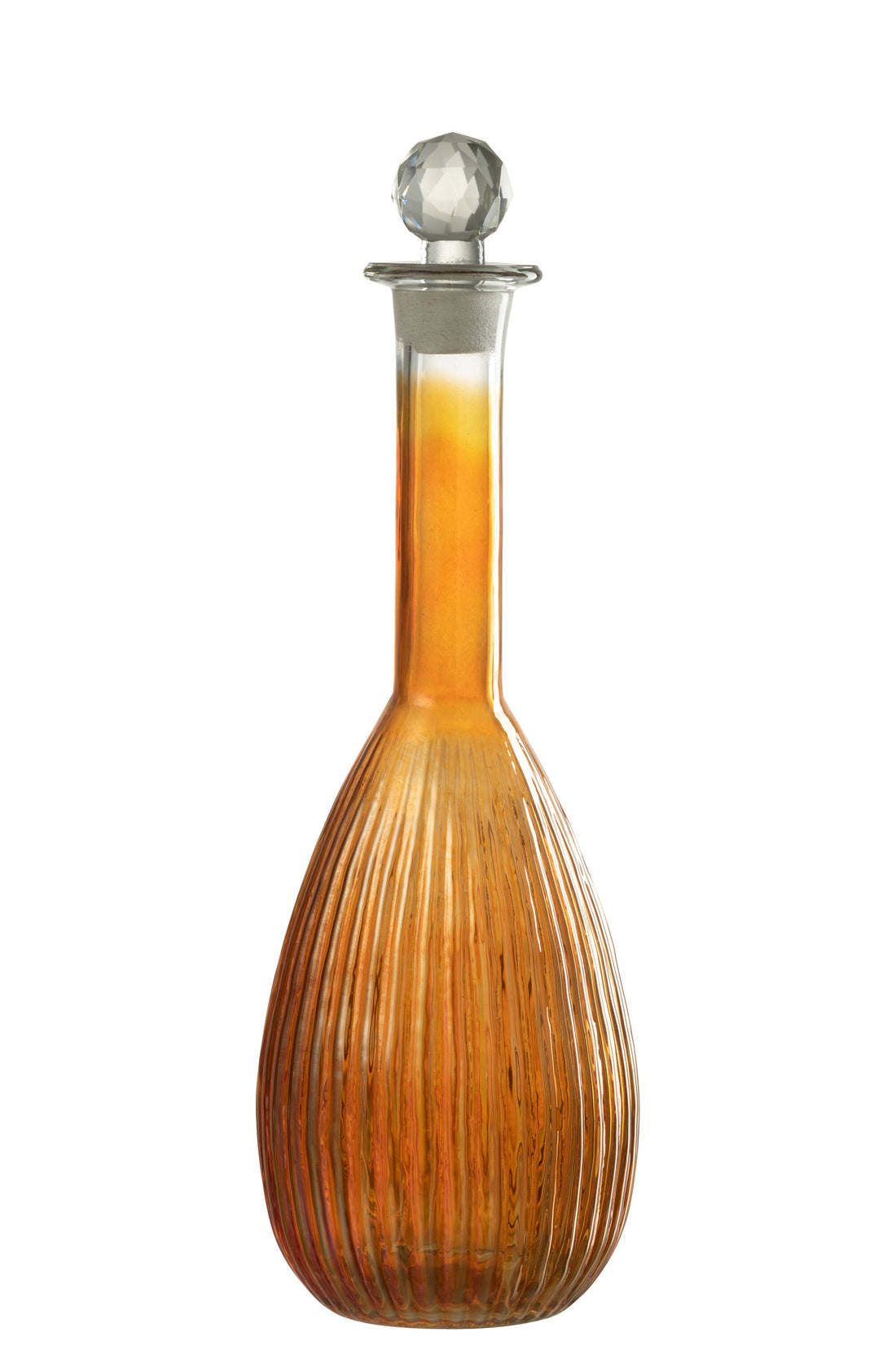 J-Line Karaf Strepen Glas Oranje