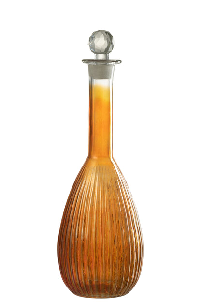 J-Line Karaf Strepen Glas Oranje