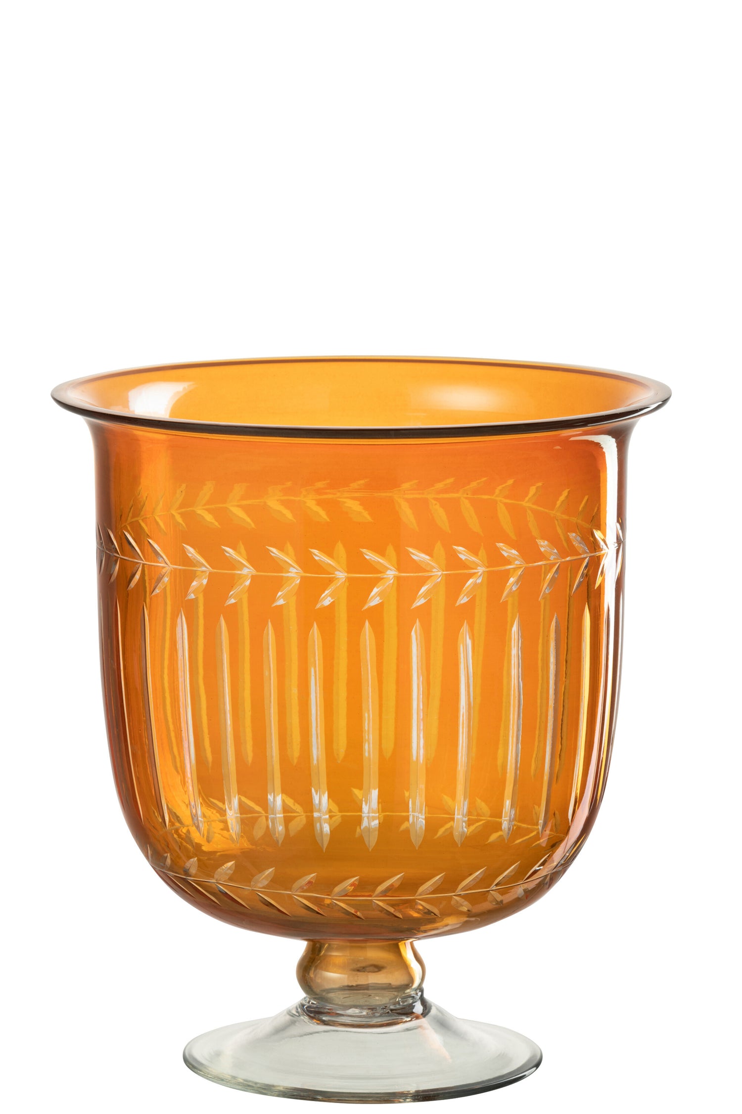 J-Line Vaas Romeins Hals Glas Oranje - 24.50 cm hoog