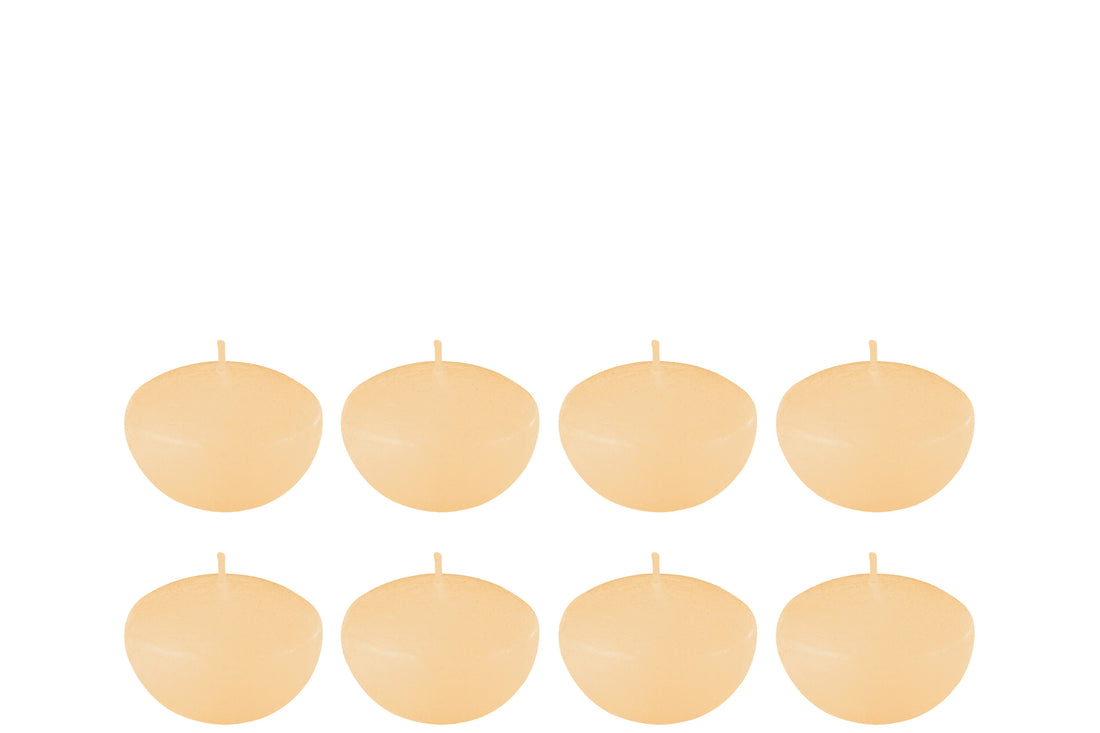 J-Line doos van 8 drijfkaars - beige - S - 4U