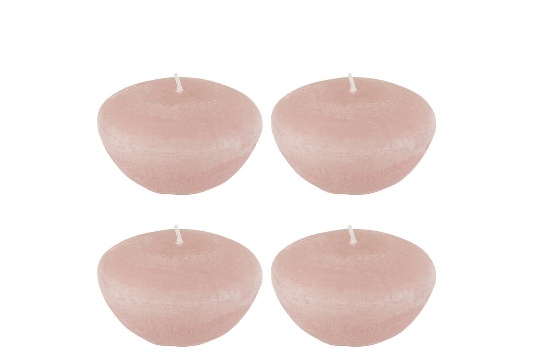 J-Line doos van 4 drijfkaars - roze - L - 8U