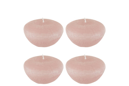 J-Line doos van 4 drijfkaars - roze - L - 8U