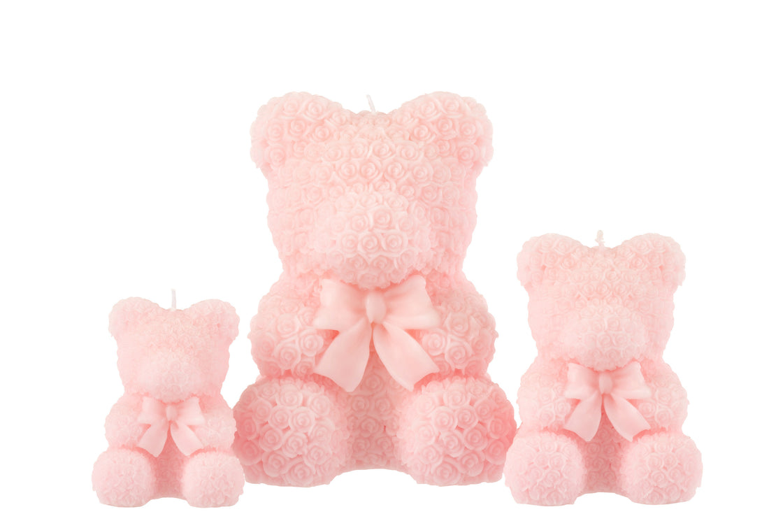 J-Line kaars Teddy Beer - roze - L - 25U