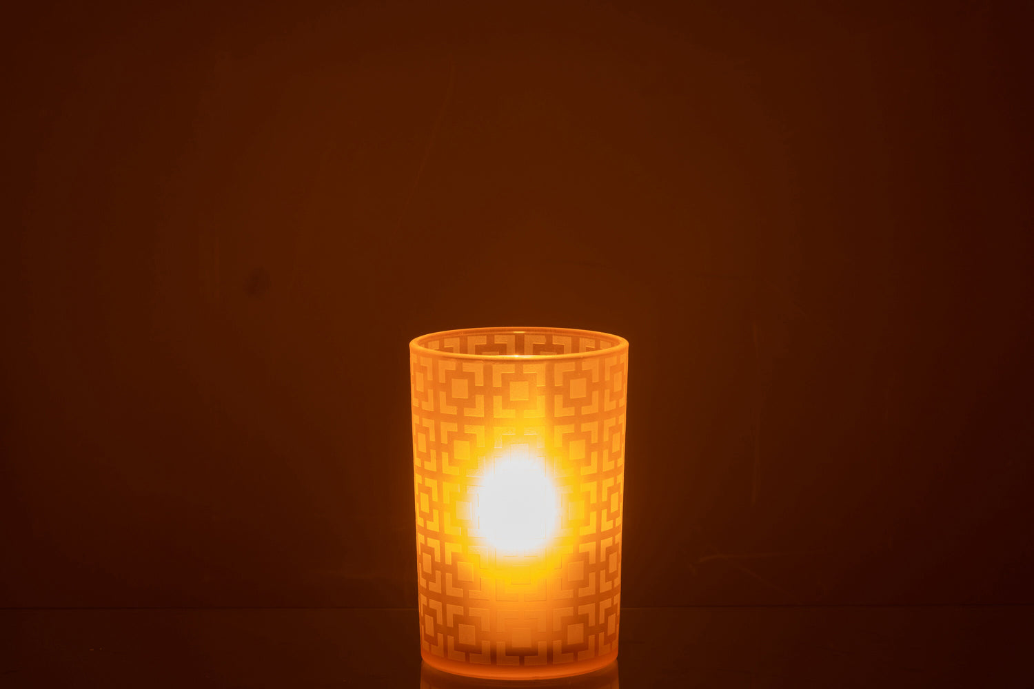 Orkaan Vierkanten Glas Beige Groot