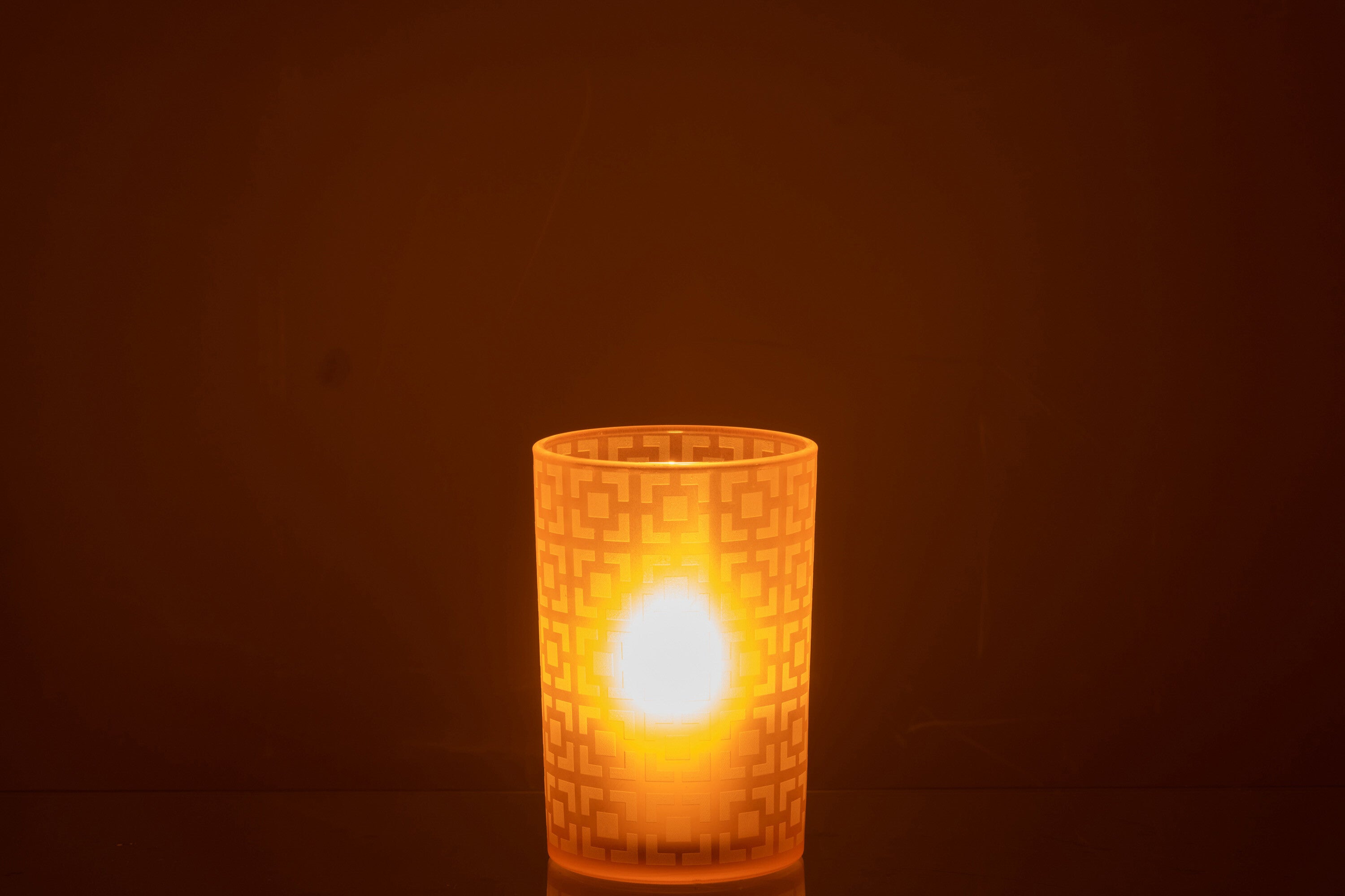 Orkaan Vierkanten Glas Beige Groot