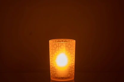 Orkaan Vierkanten Glas Beige Groot