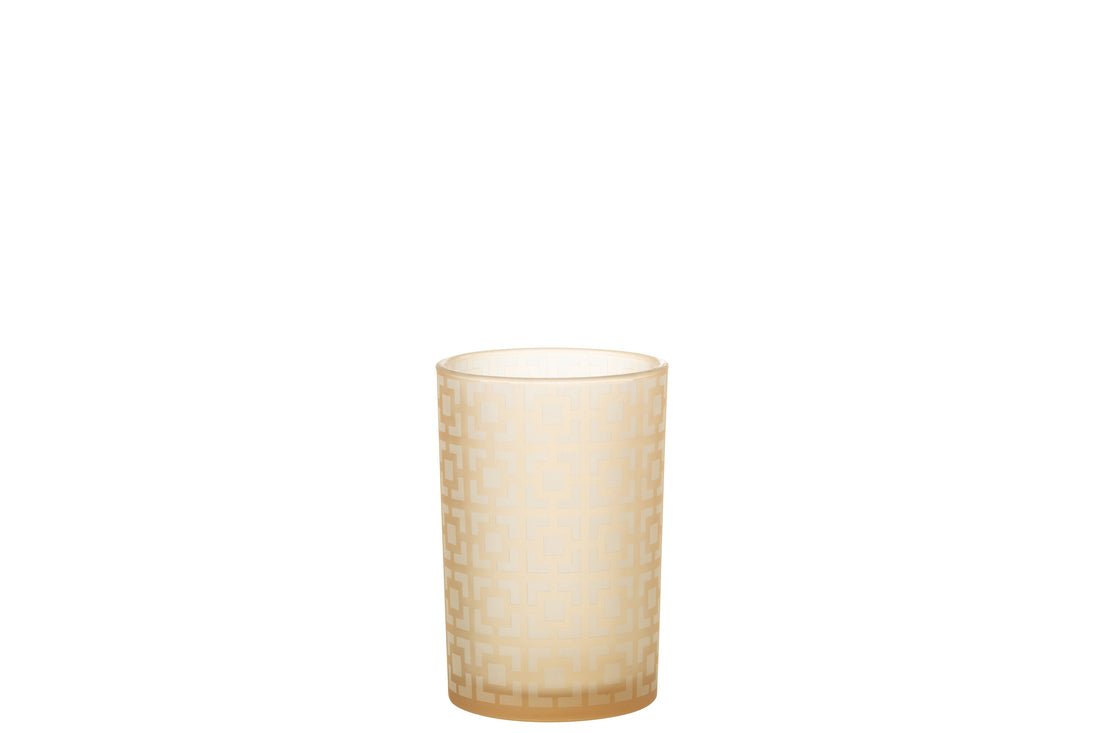 Orkaan Vierkanten Glas Beige Groot