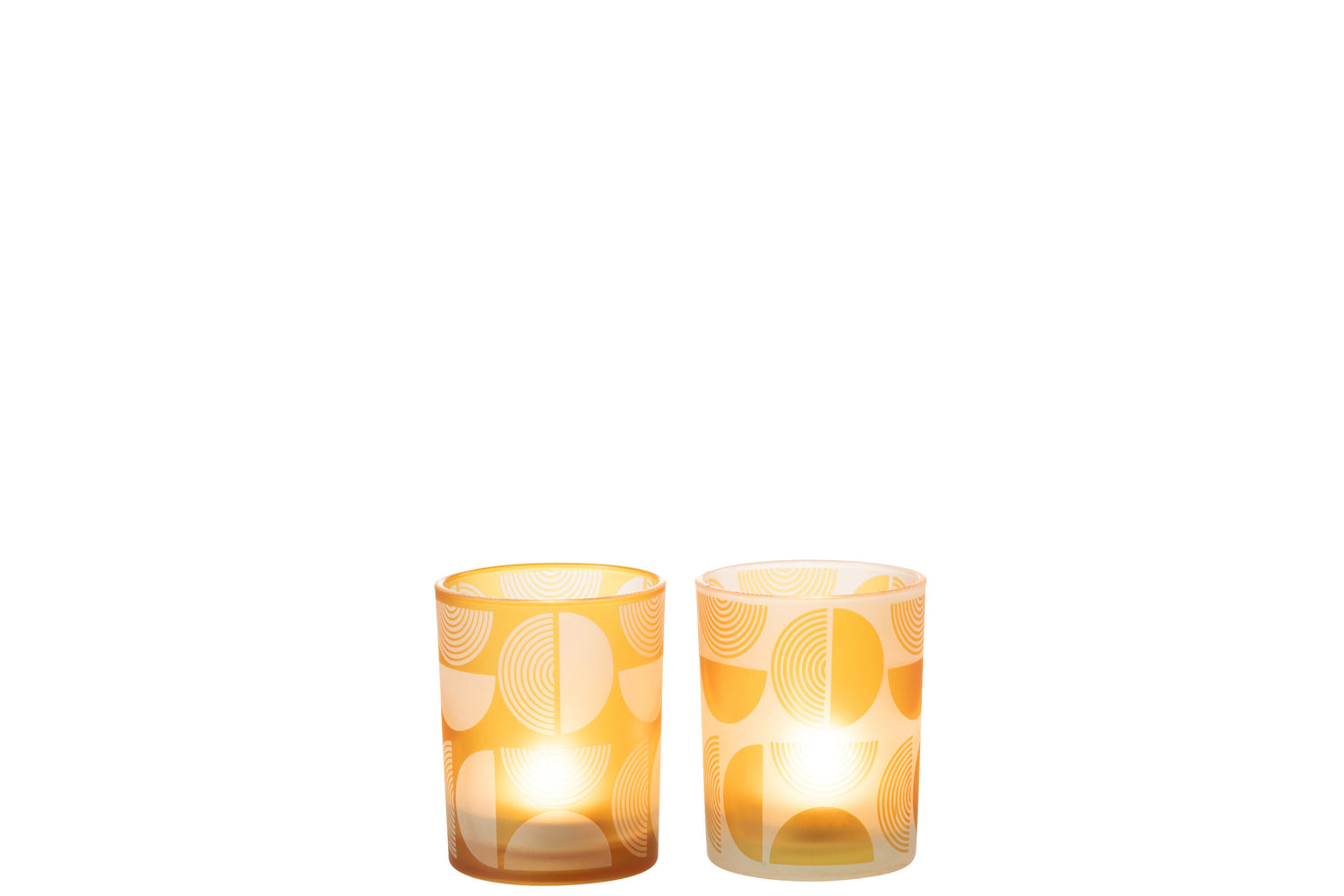 Orkaan Halfronde Glazen Oranje Medium Assortiment Van 2