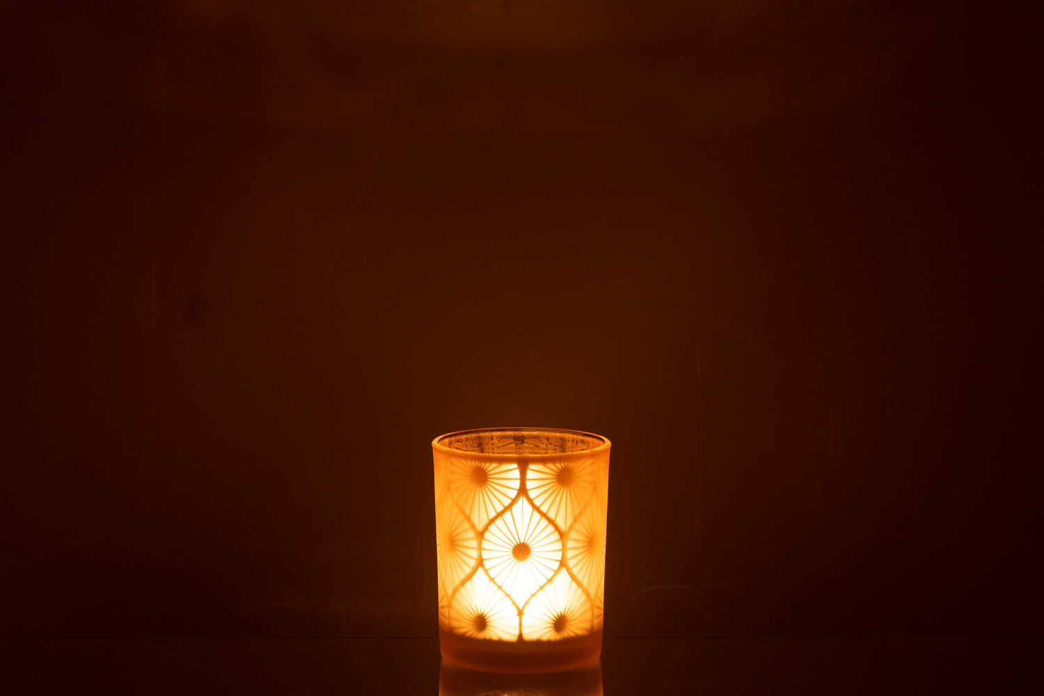 Orkaan Rhomb Bloemen Glas Geel Medium