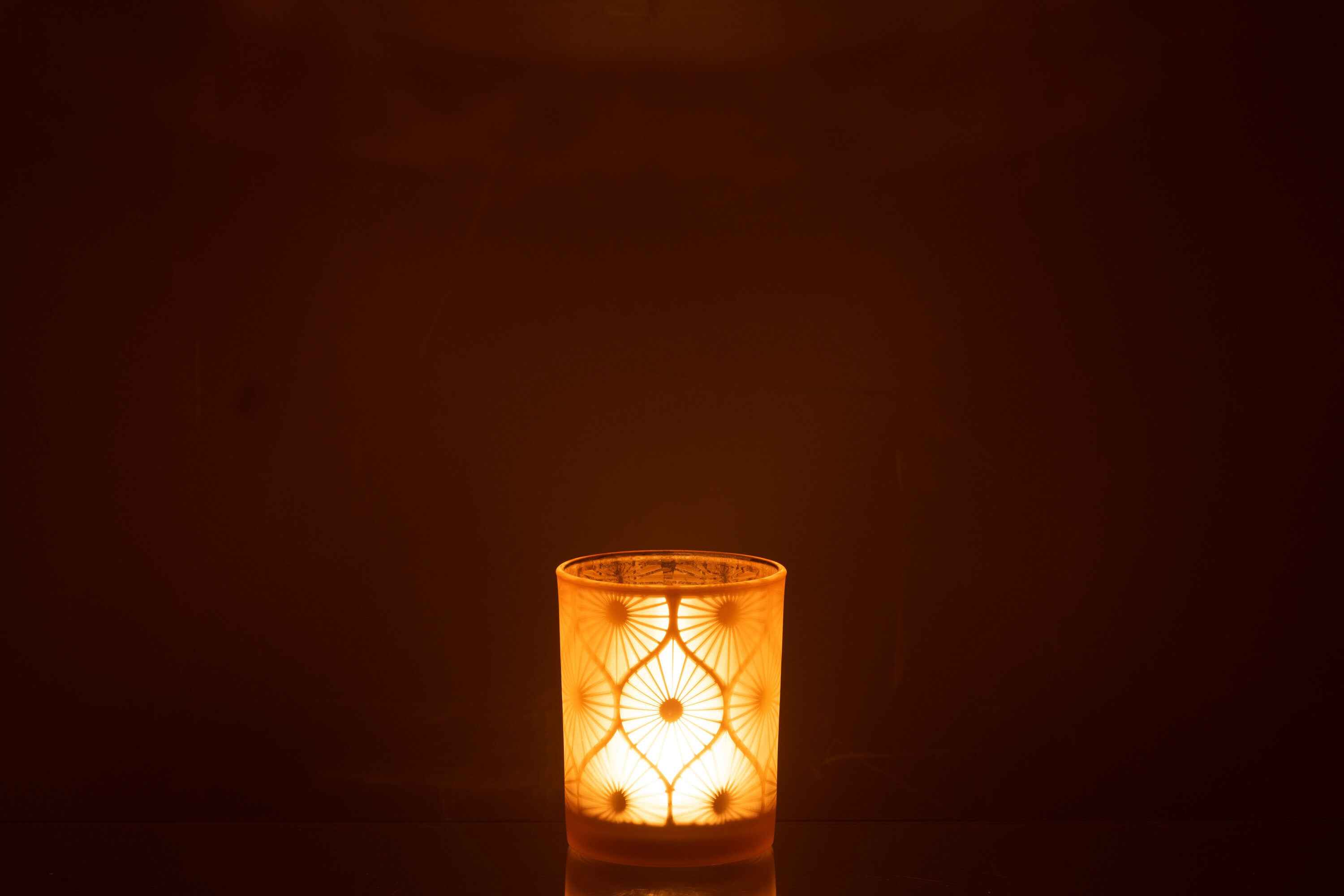 Orkaan Rhomb Bloemen Glas Geel Medium