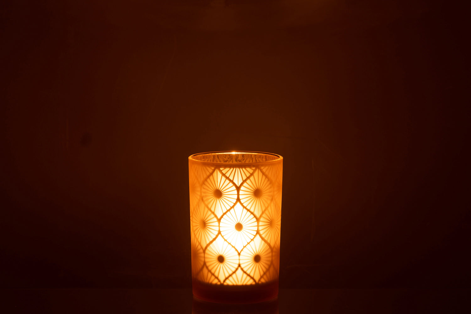 Orkaan Rhomb Bloemen Glas Geel Groot