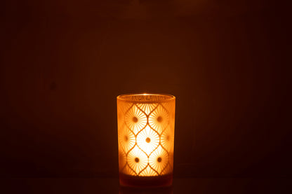 Orkaan Rhomb Bloemen Glas Geel Groot