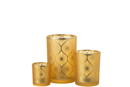 Orkaan Rhomb Bloemen Glas Geel Groot