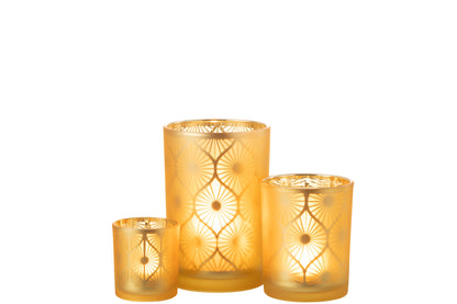 Orkaan Rhomb Bloemen Glas Geel Groot