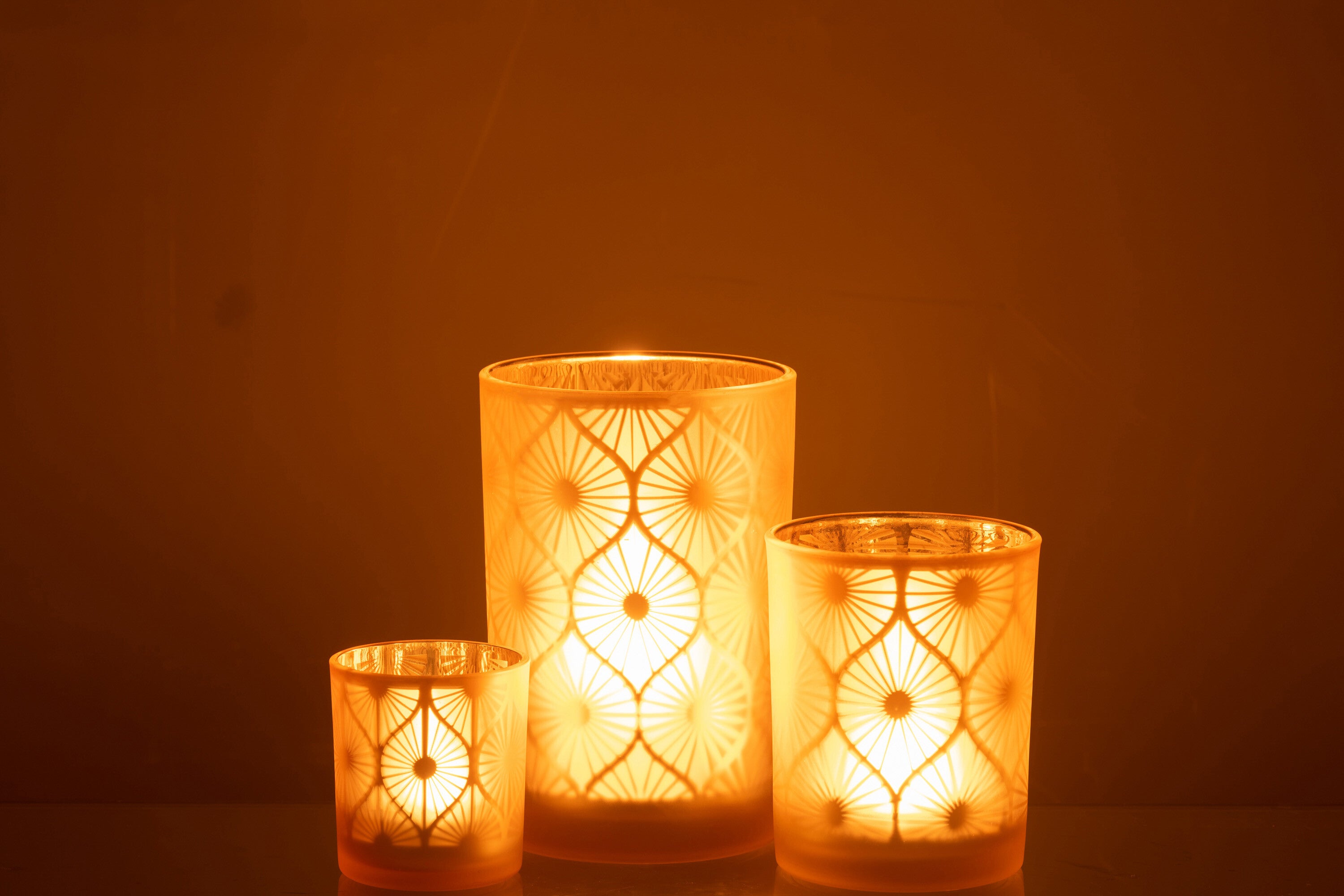 Orkaan Rhomb Bloemen Glas Geel Groot