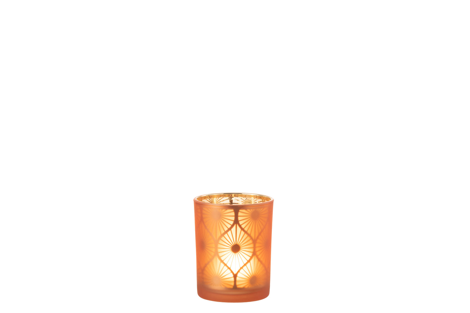 Orkaan Rhomb Bloemen Glas Oranje Medium