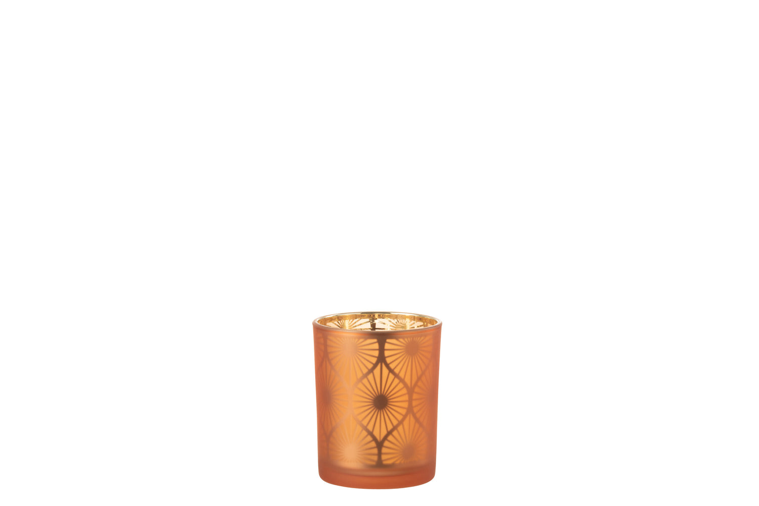 Orkaan Rhomb Bloemen Glas Oranje Medium