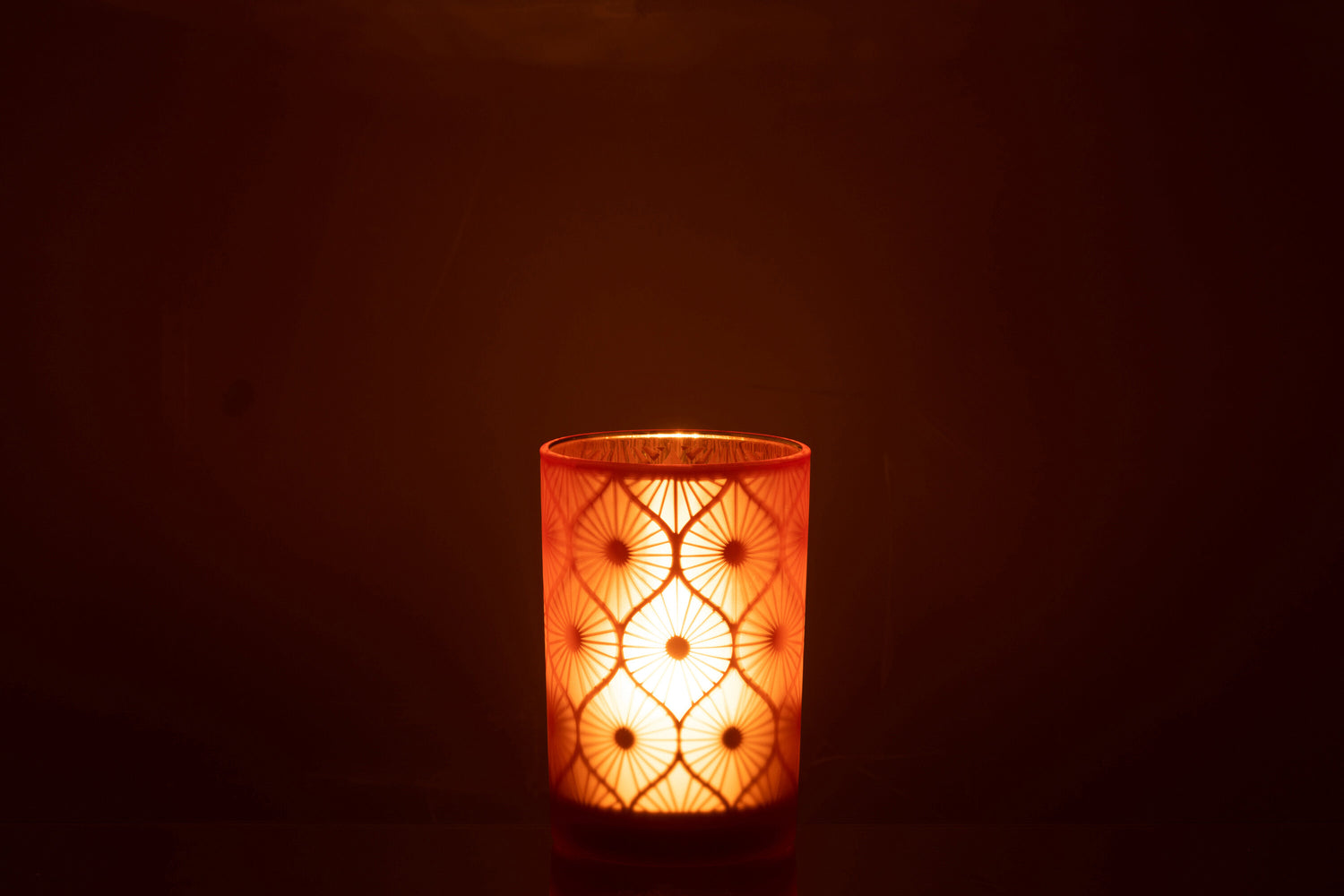 Orkaan Rhomb Bloemen Glas Oranje Groot