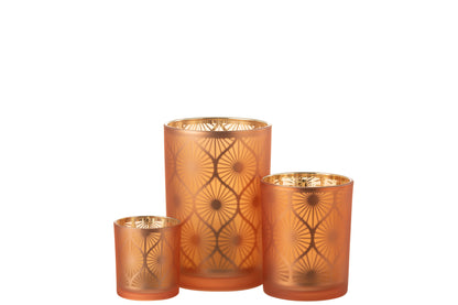 Orkaan Rhomb Bloemen Glas Oranje Groot