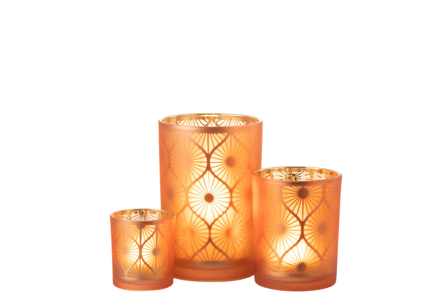 Orkaan Rhomb Bloemen Glas Oranje Groot