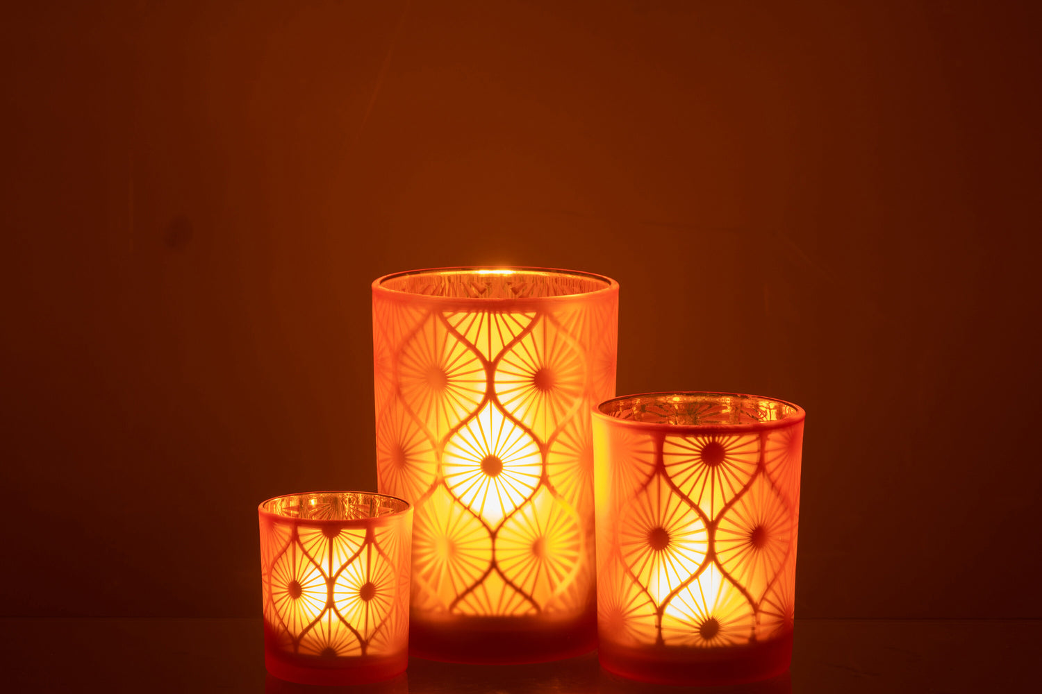 Orkaan Rhomb Bloemen Glas Oranje Groot