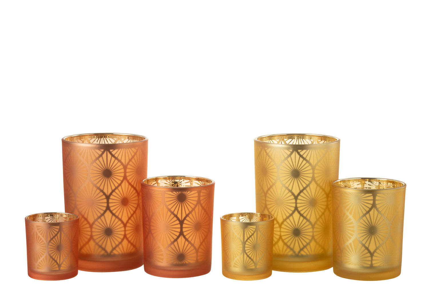 Orkaan Rhomb Bloemen Glas Oranje Groot