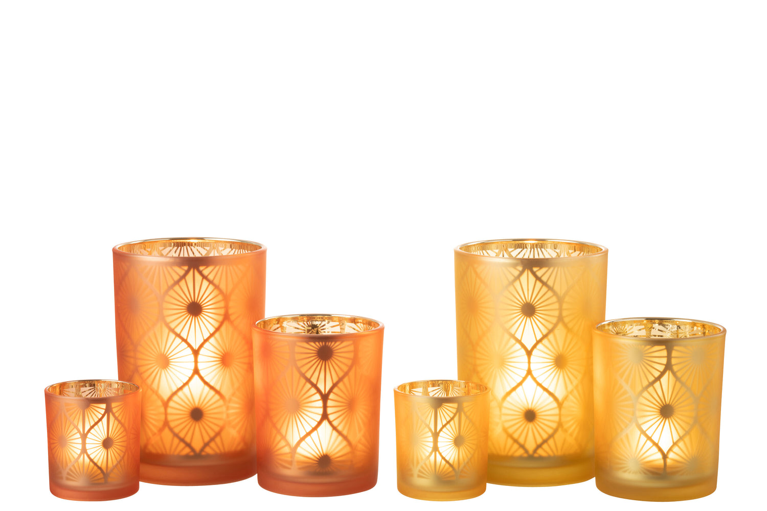 Orkaan Rhomb Bloemen Glas Oranje Groot