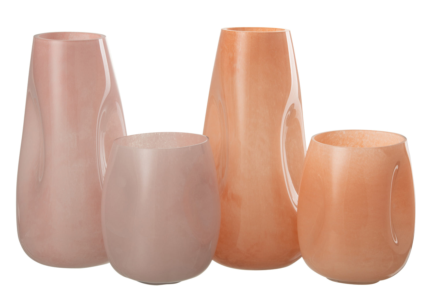 J-Line Vaas Bult Glas Roze/Oranje Large Assortiment Van 2 - 28.00 cm hoog