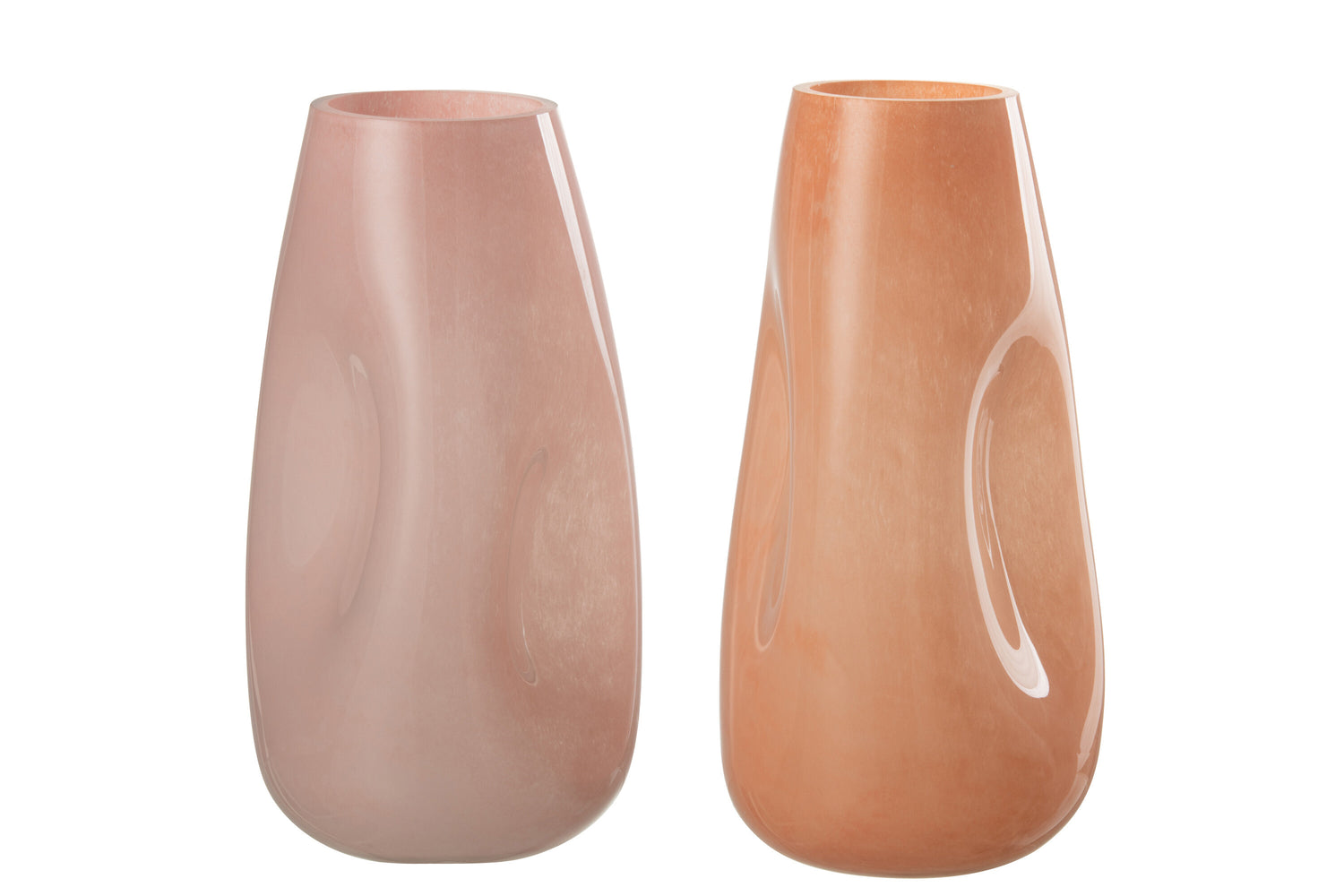 J-Line Vaas Bult Glas Roze/Oranje Large Assortiment Van 2 - 28.00 cm hoog