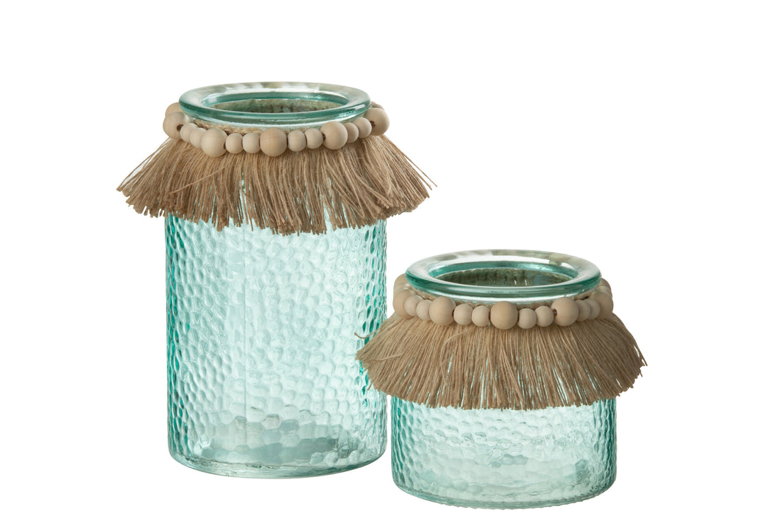 Orkaan Kralen Decoratie Glas Blauw Groot