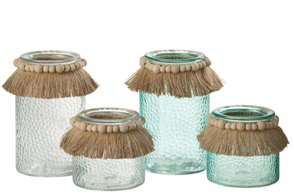 Orkaan Kralen Decoratie Glas Blauw Groot