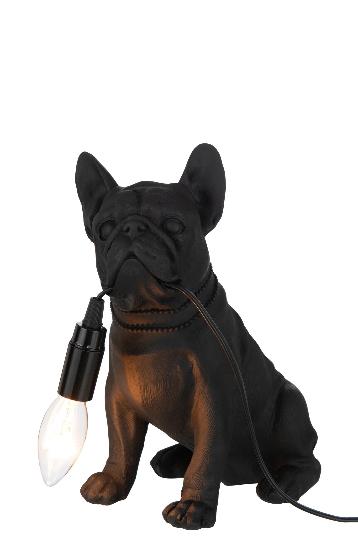 J-Line Tafellamp Bulldog - polyresin - zwart