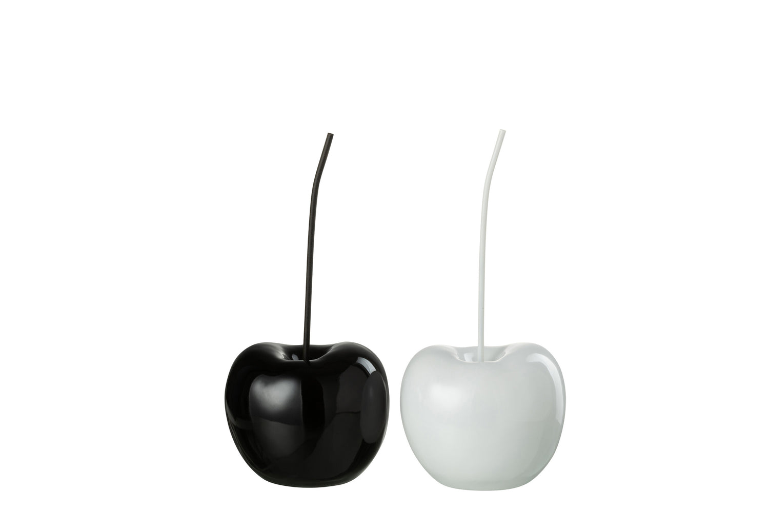 Kersenhars Glanzend Wit/Zwart Kleine Assortiment Van 2