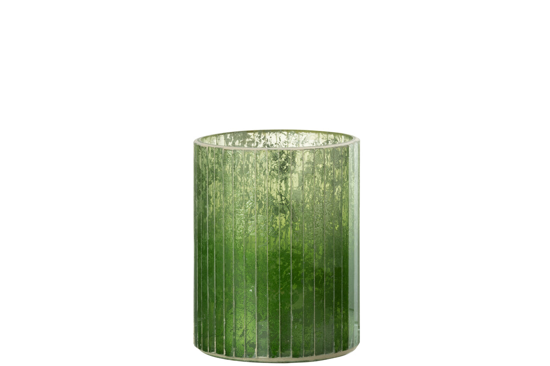 Orkaanstrepen Glas Groen Medium