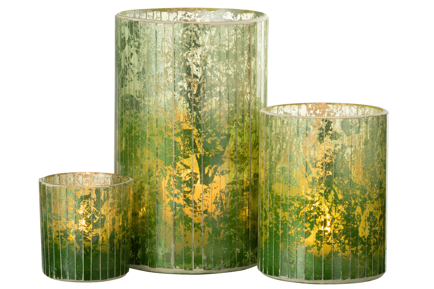 Orkaanstrepen Glas Groen Groot