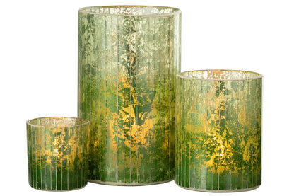 Orkaanstrepen Glas Groen Groot