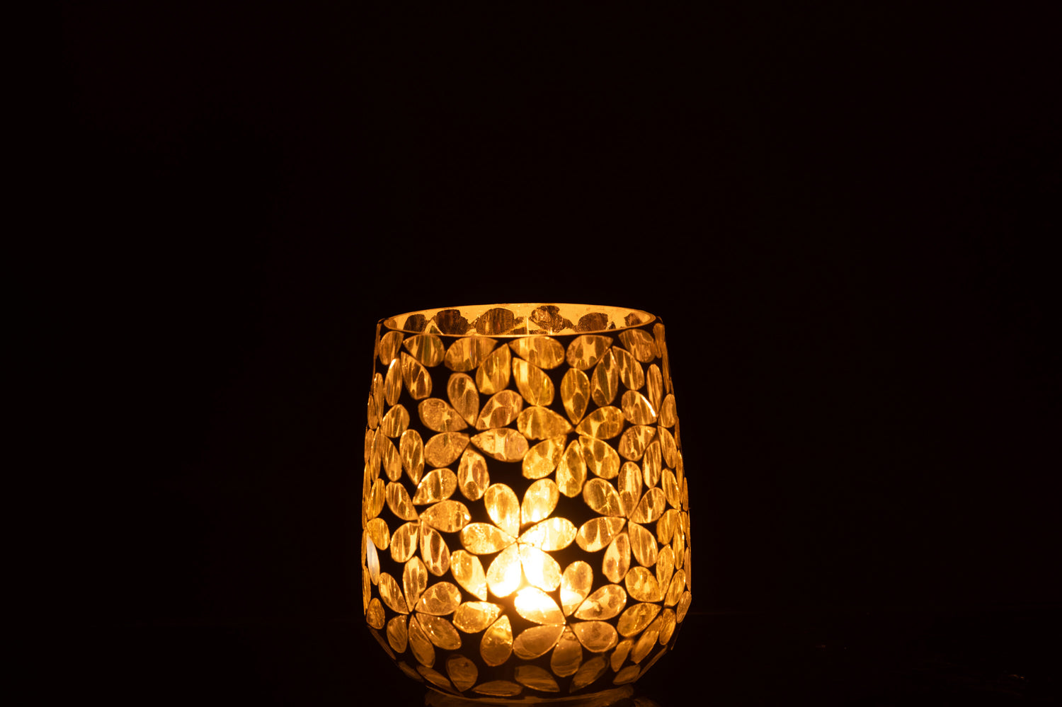 Orkaanbloemen Glas Geel/Zilver Middelgroot