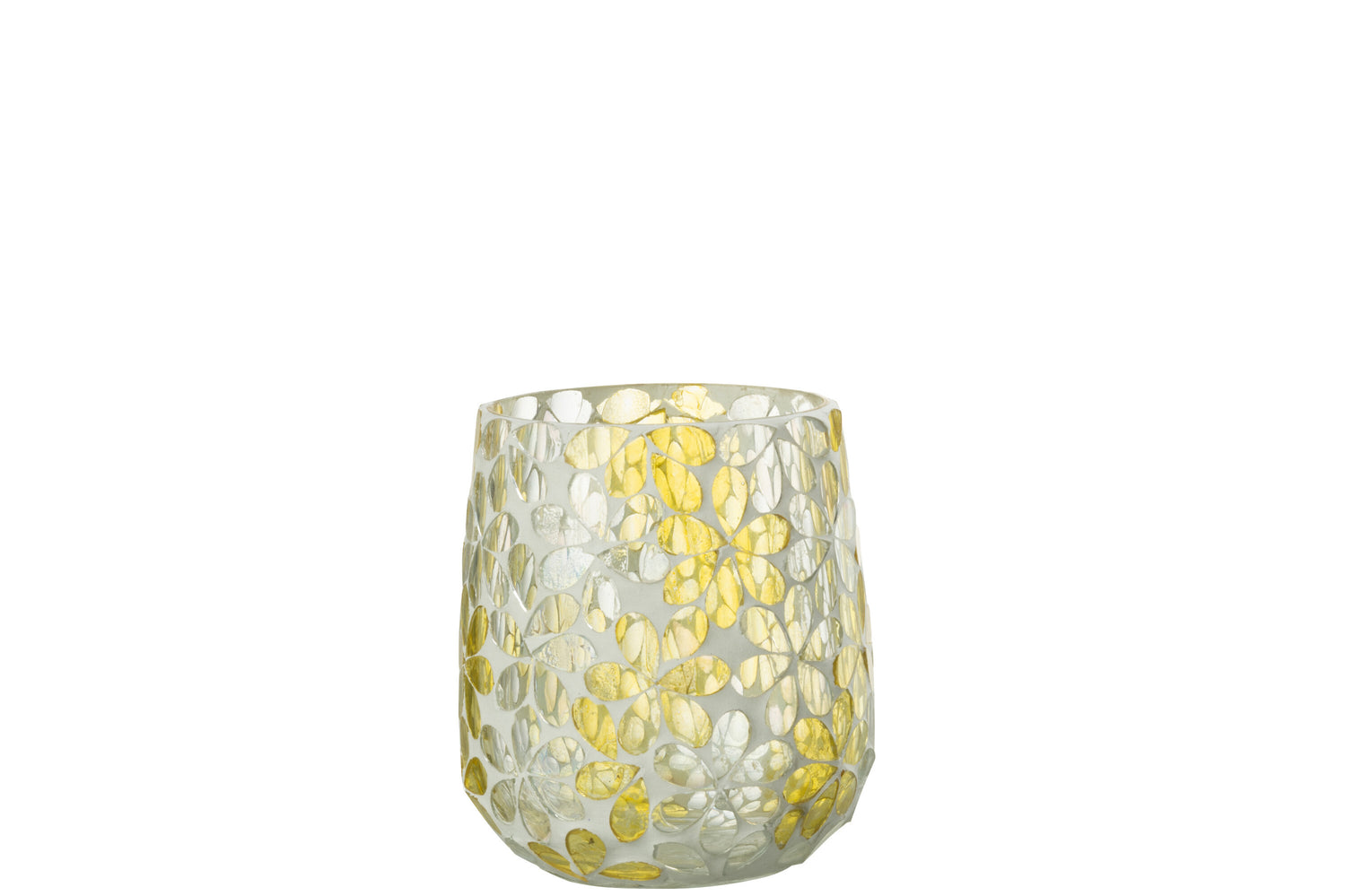 Orkaanbloemen Glas Geel/Zilver Middelgroot