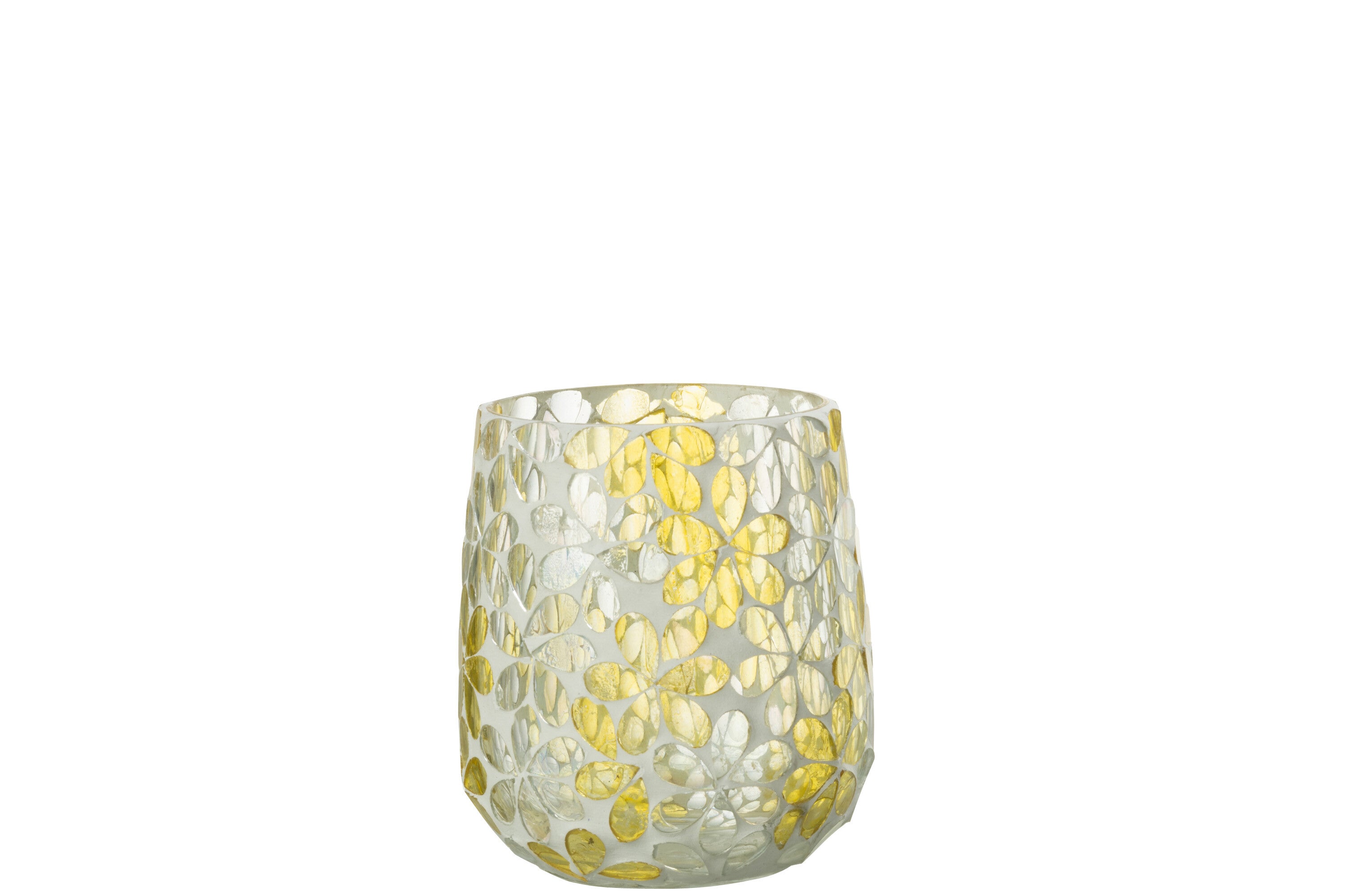 Orkaanbloemen Glas Geel/Zilver Middelgroot