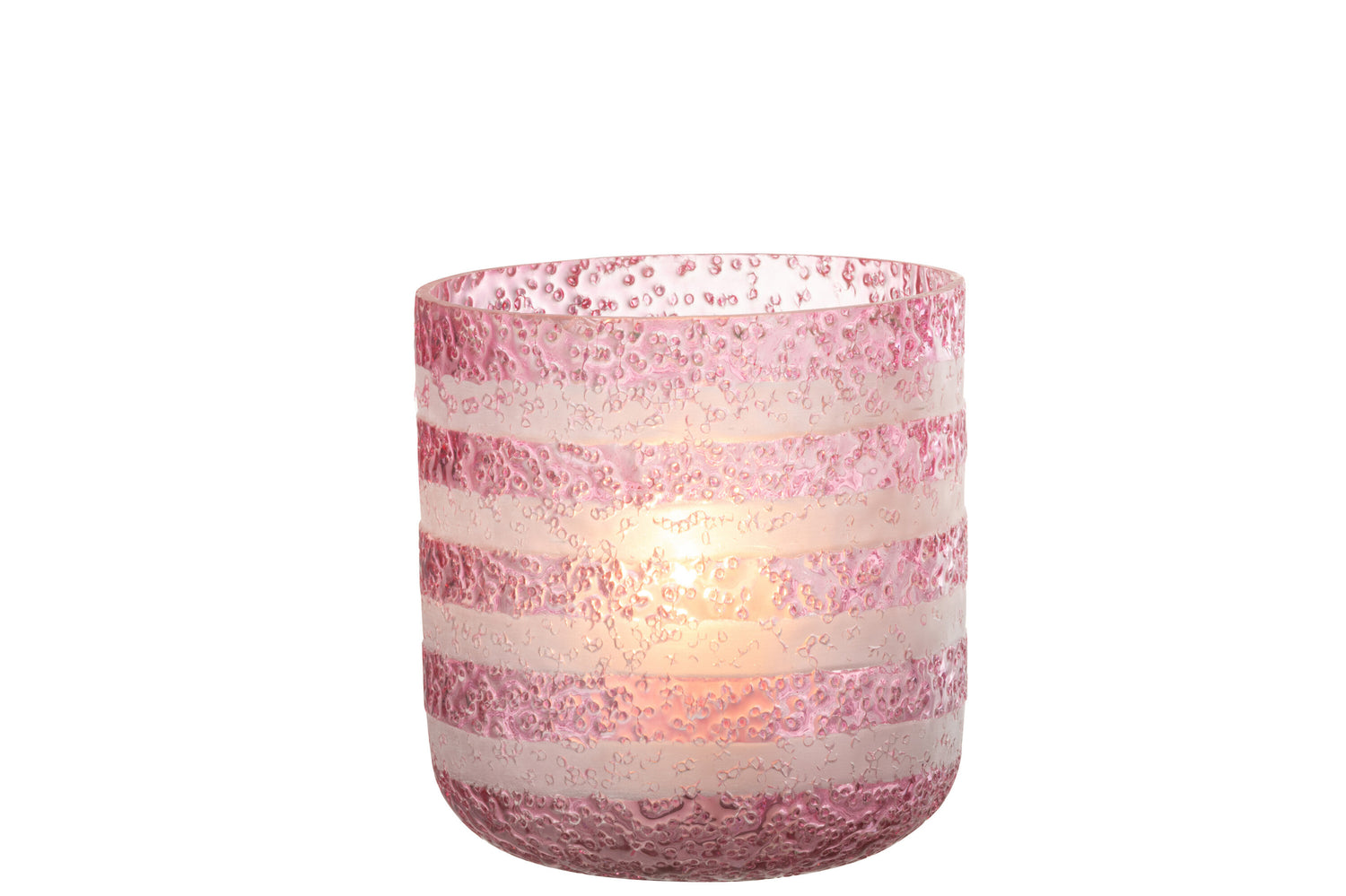 Orkaanstrepen Glas Rood/Wit Groot