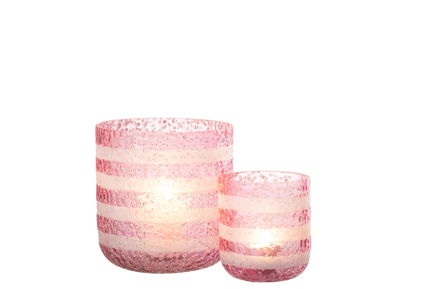 Orkaanstrepen Glas Rood/Wit Groot