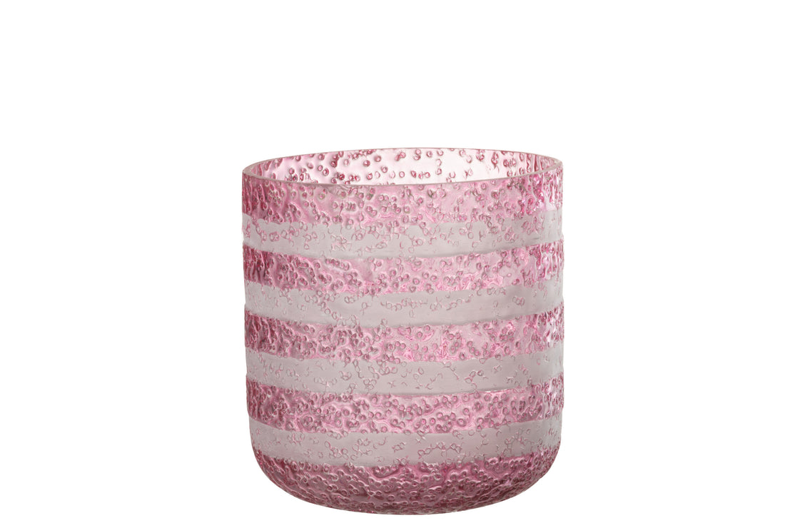 Orkaanstrepen Glas Rood/Wit Groot