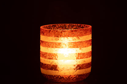 Orkaanstrepen Glas Oranje/Wit Groot