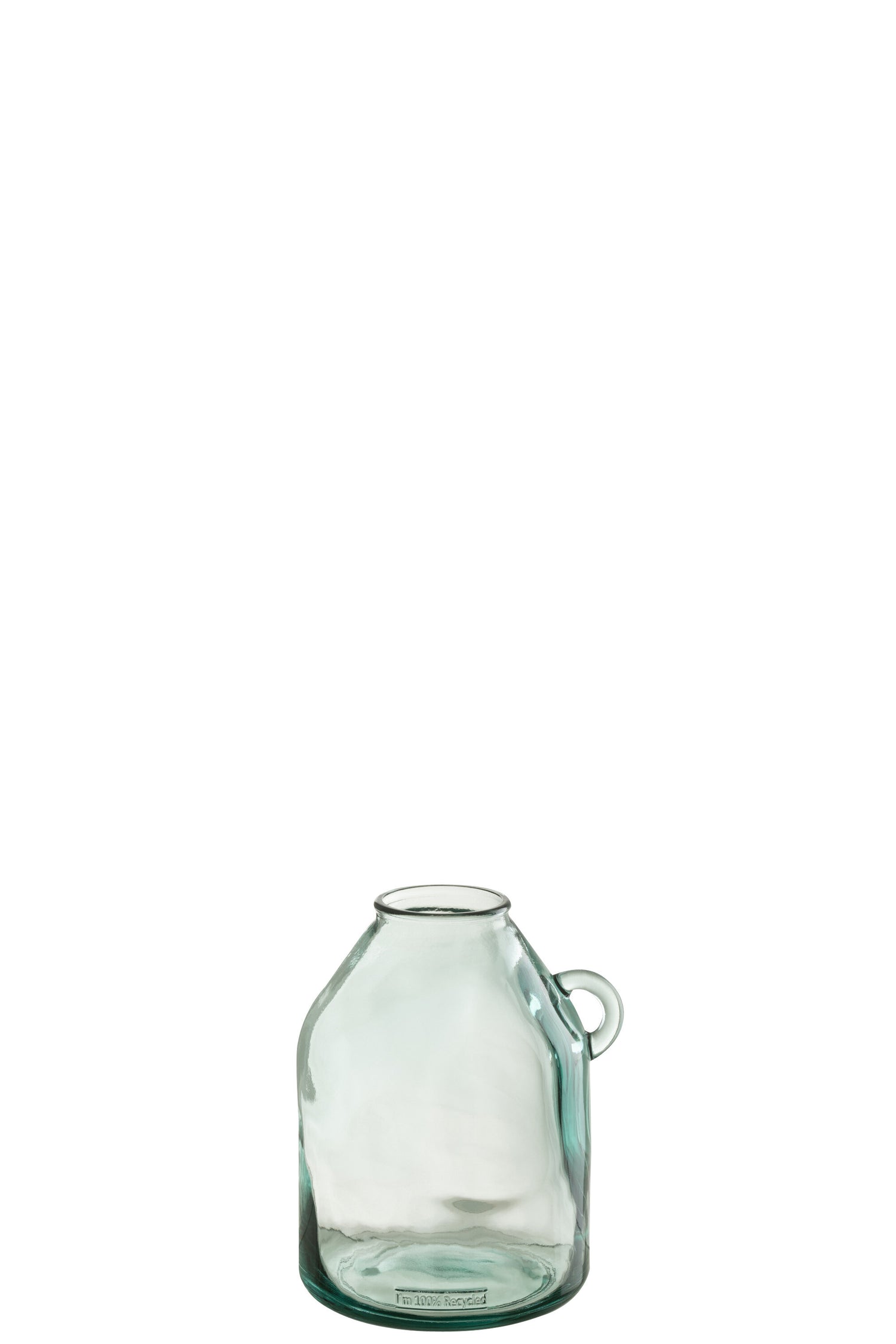 J-Line Vaas Handvat Cilinder Gerecycleerd Glas Small - 25.00 cm hoog