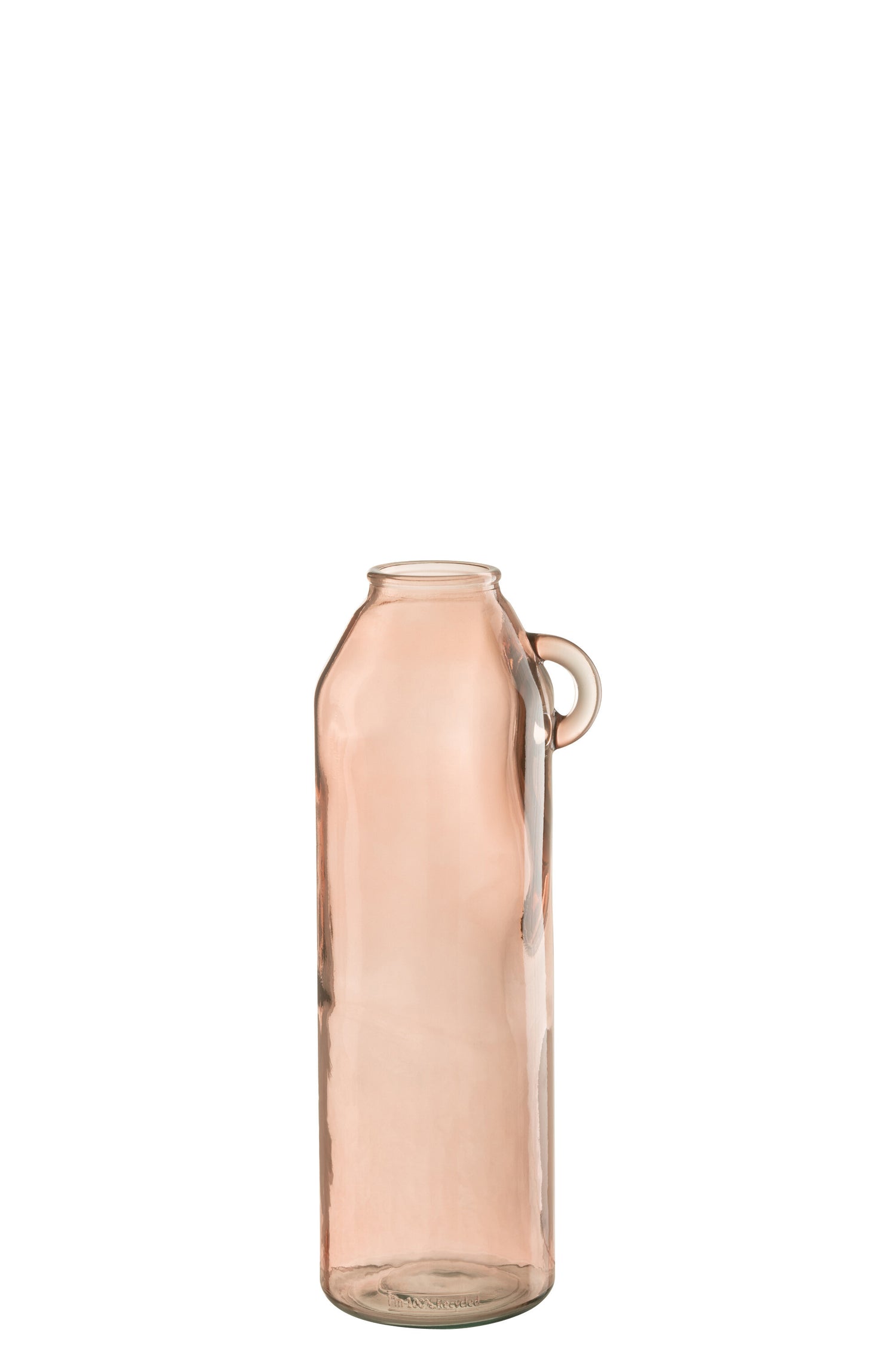 J-Line Vaas Handvat Cilinder Glas Licht Roze Large - 45.00 cm hoog