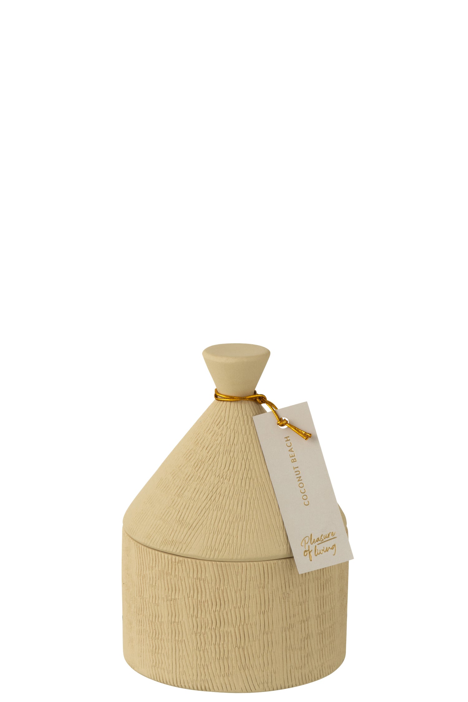 J-Line geurkaars - keramiek - Pot Coconut Beach - beige - 40U