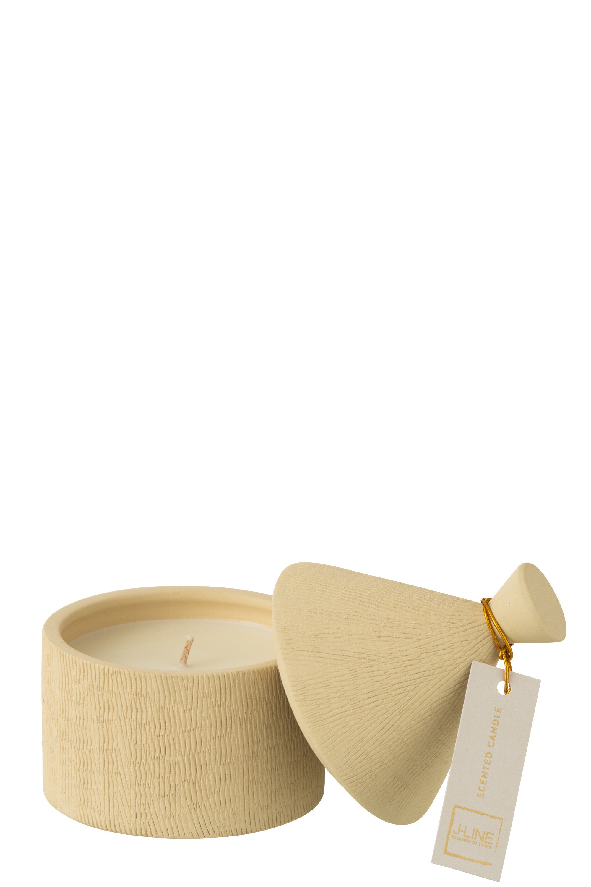 J-Line geurkaars - keramiek - Pot Coconut Beach - beige - 40U